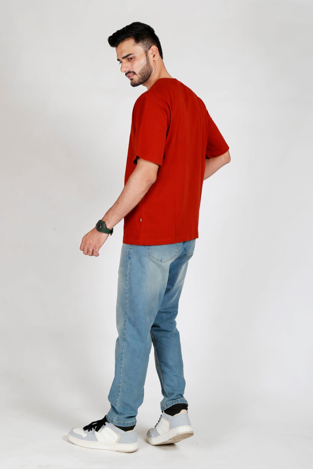 Cotton Relax Fit Rust T-Shirt - Image 3