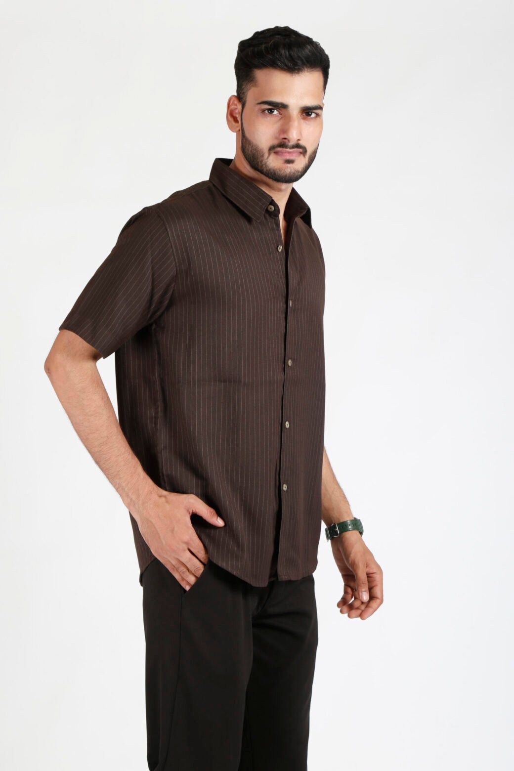 Brown Stripe Shirt - Image 3