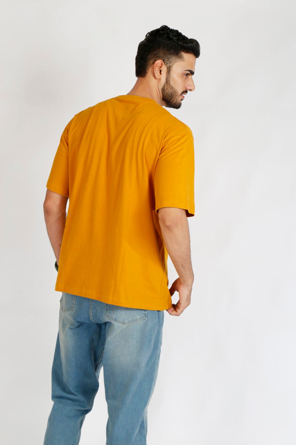 Cotton Relax Fit Mustard T-Shirt - Image 5