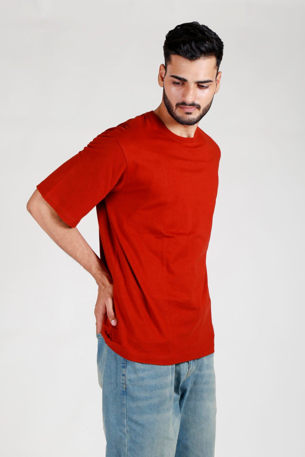Cotton Relax Fit Rust T-Shirt - Image 5