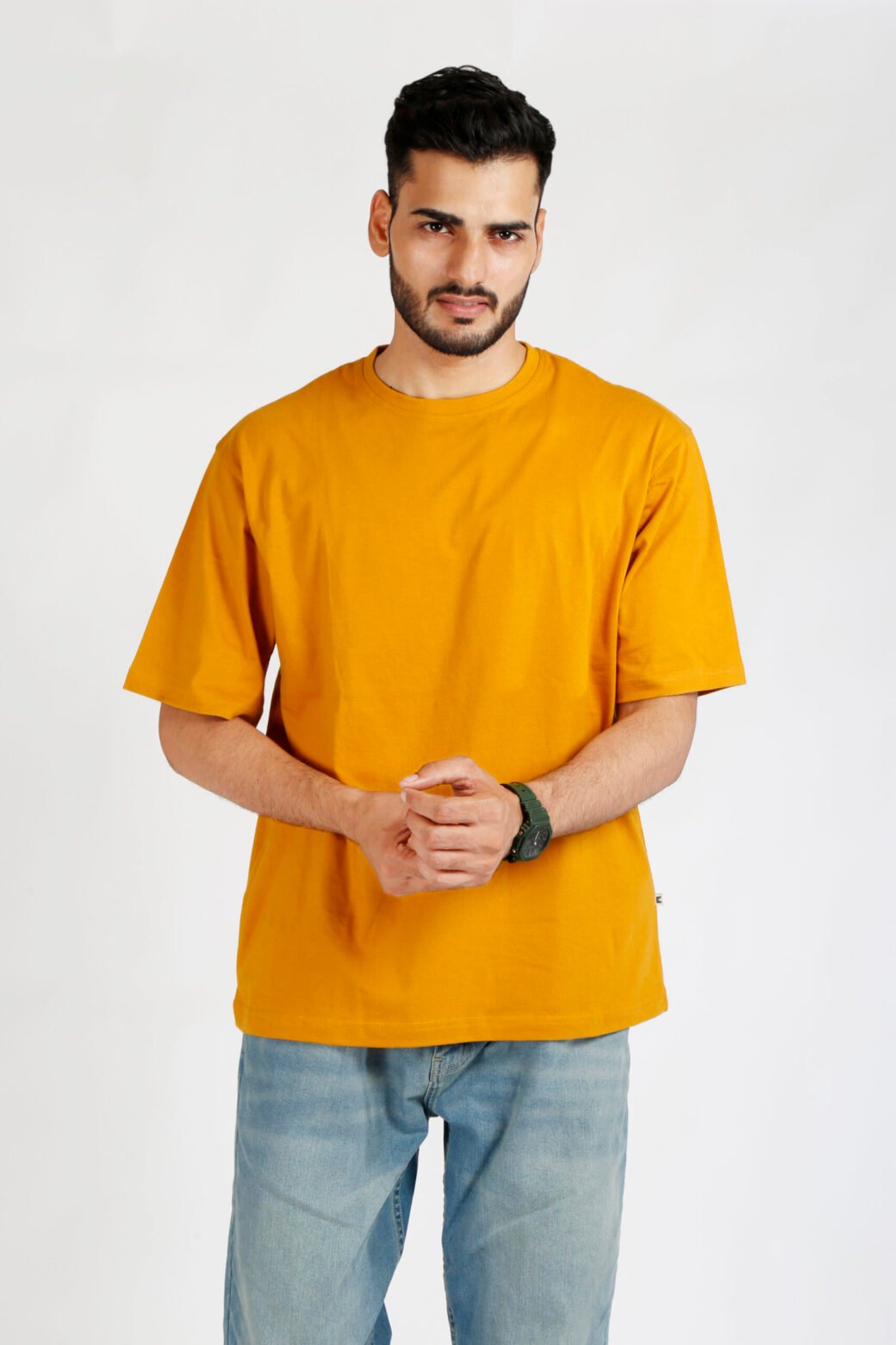 Cotton Relax Fit Mustard T-Shirt - Image 3