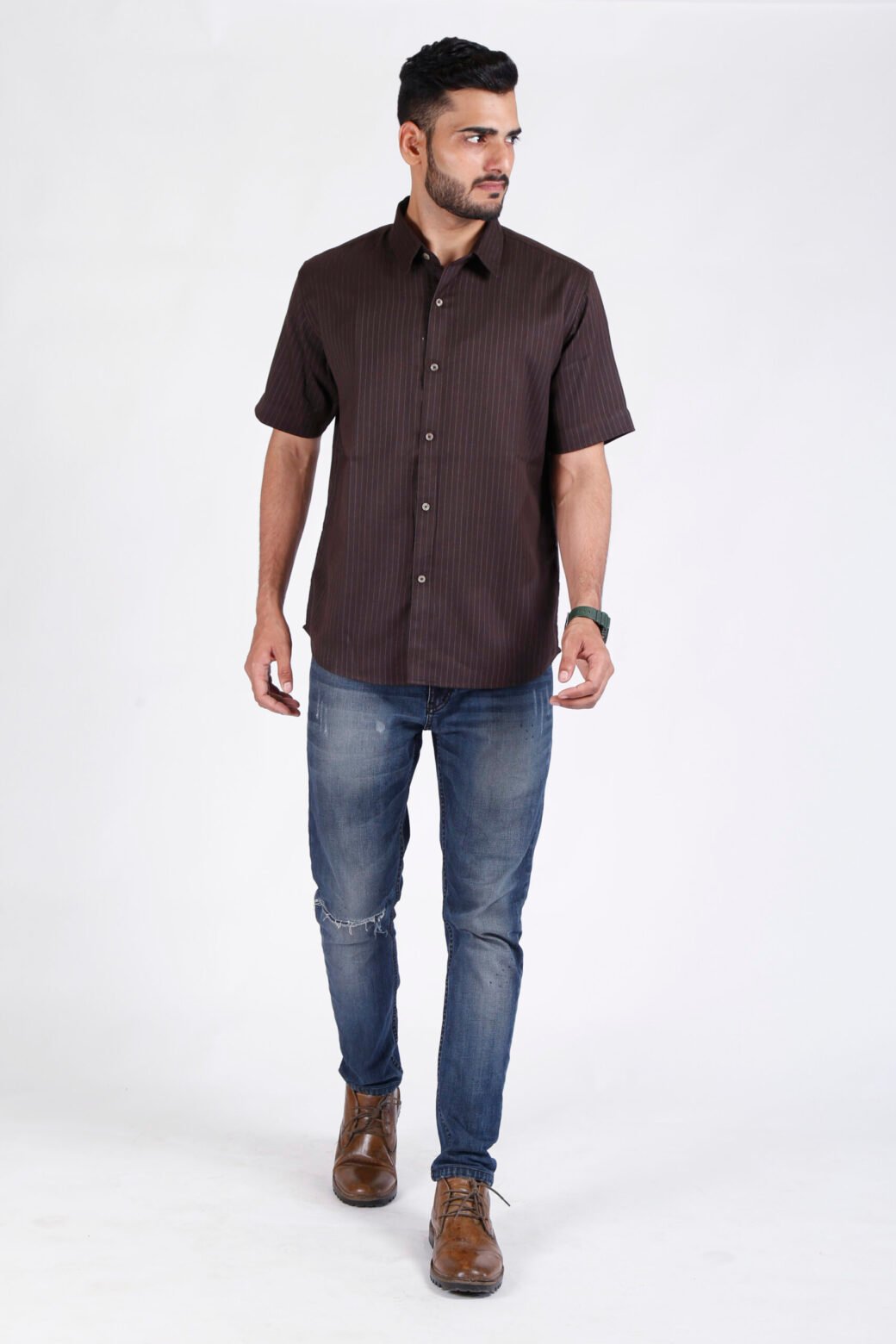 Brown Stripe Shirt - Image 2