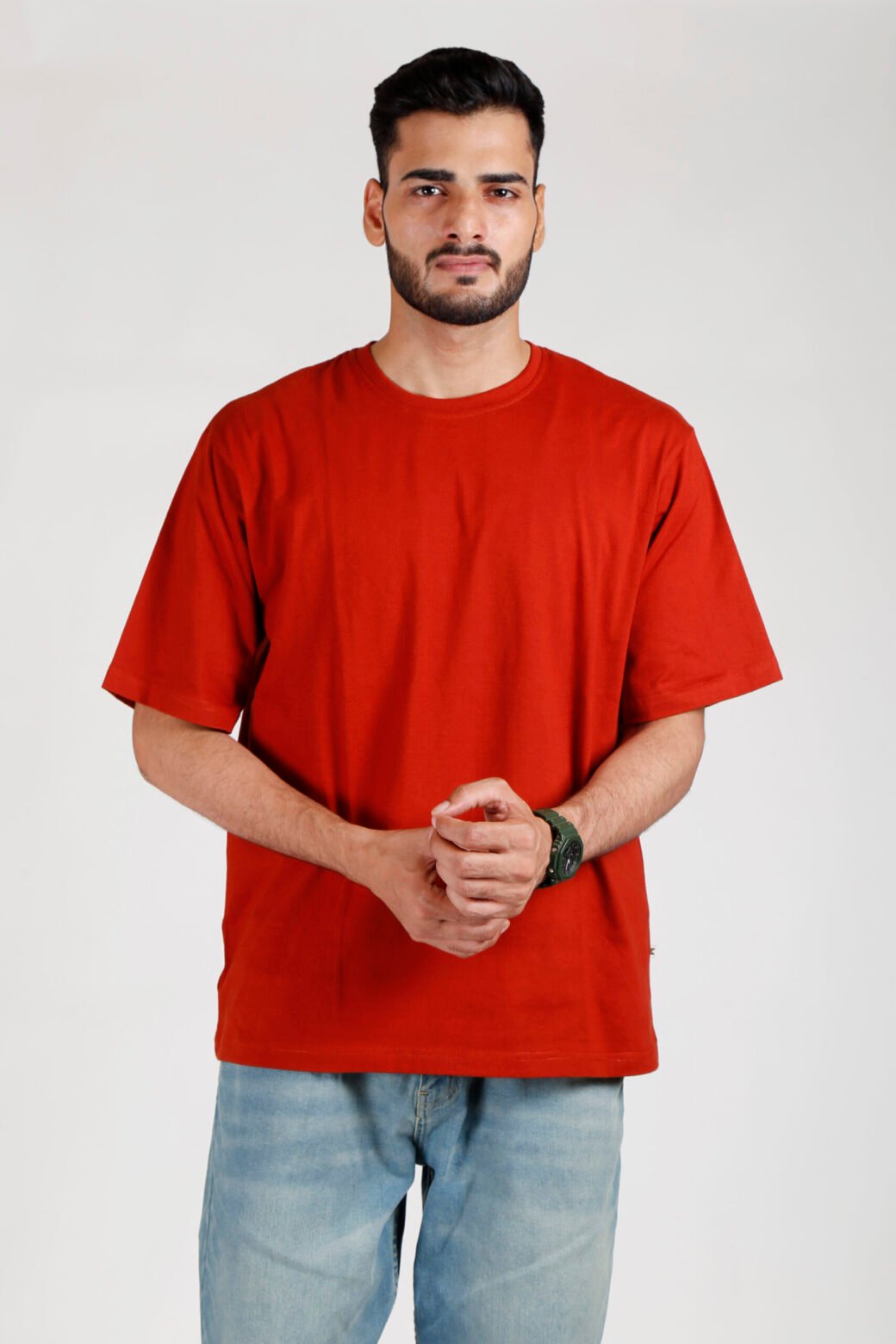 Cotton Relax Fit Rust T-Shirt - Image 2